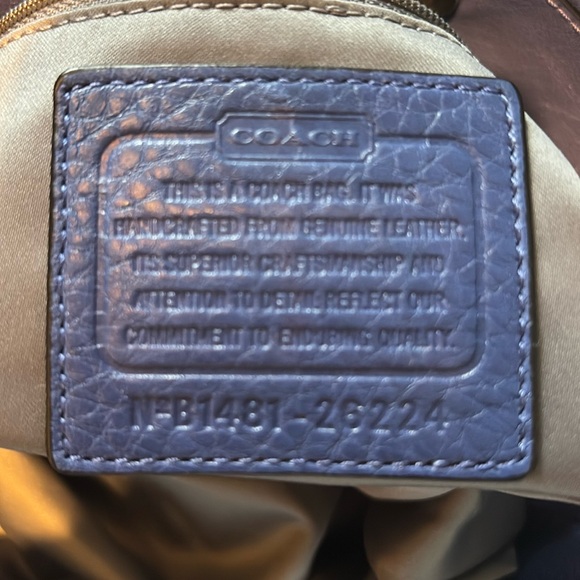 Coach  Madison Phoebe  pebble leather Royal blue  triple compart. Shoulder Bag - Picture 17 of 17